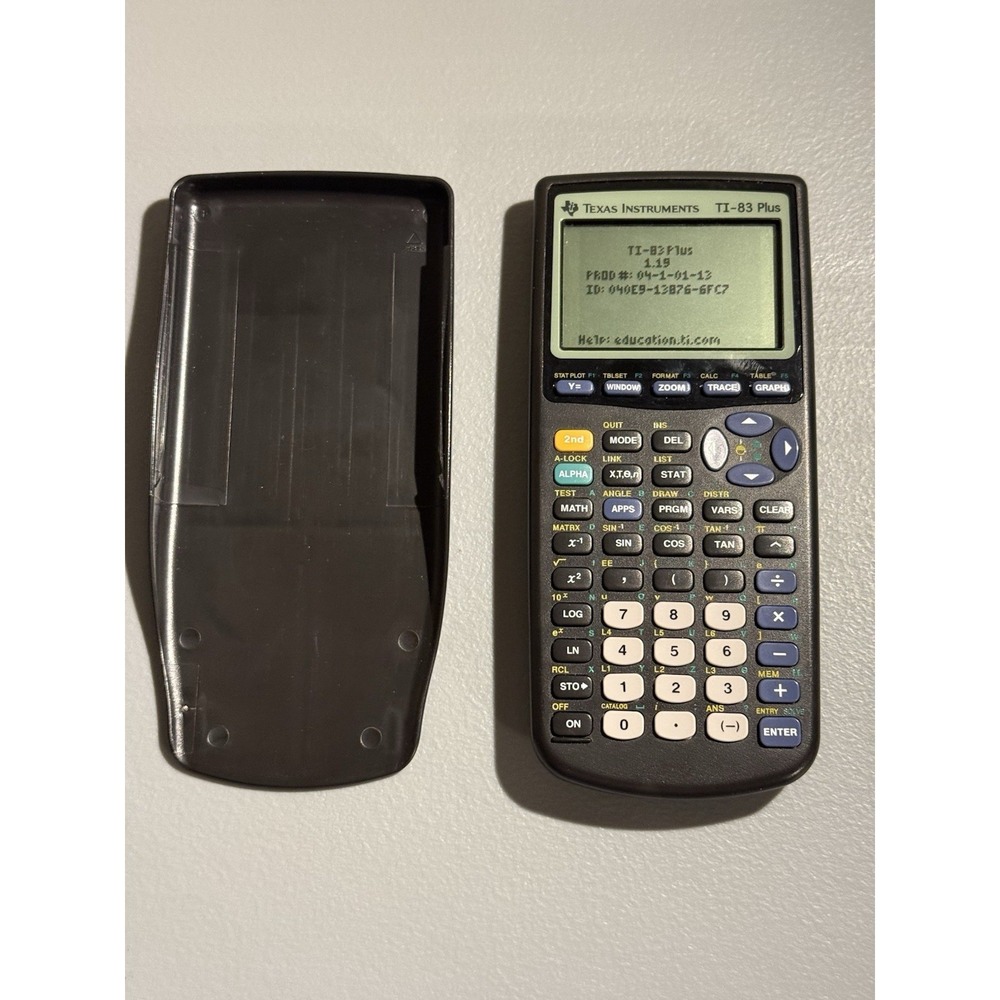 Texas Instruments TI-83 Plus Graphing Calculator with Slip Cover - Black Tested
